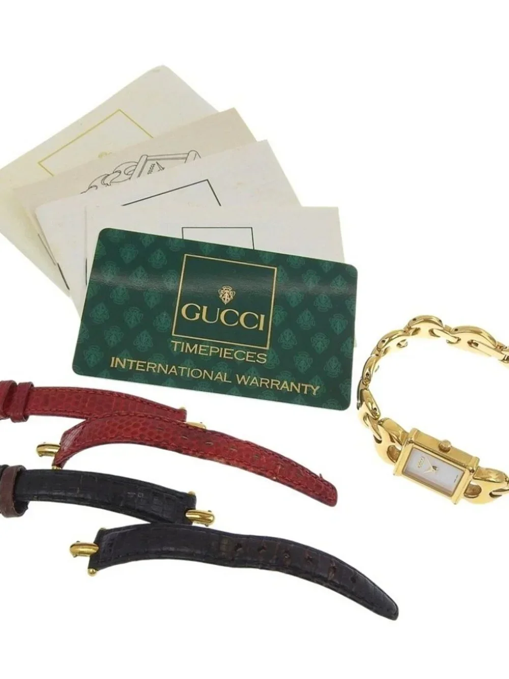 GUCCI Watches 1800L WhiteDial Plated Gold Quartz Analog display Women